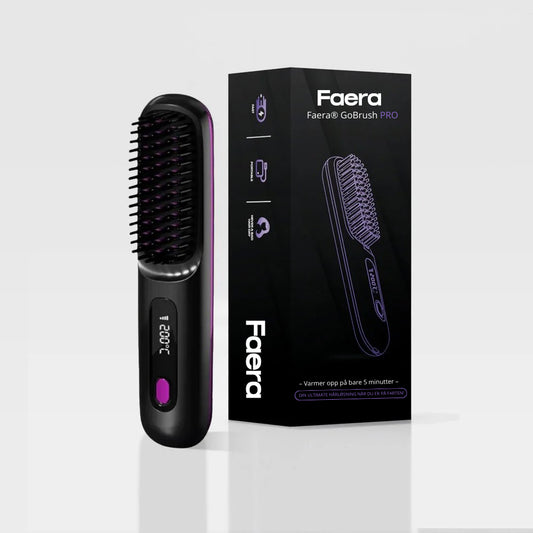 Faera® Portable Straightening Brush - Svart
